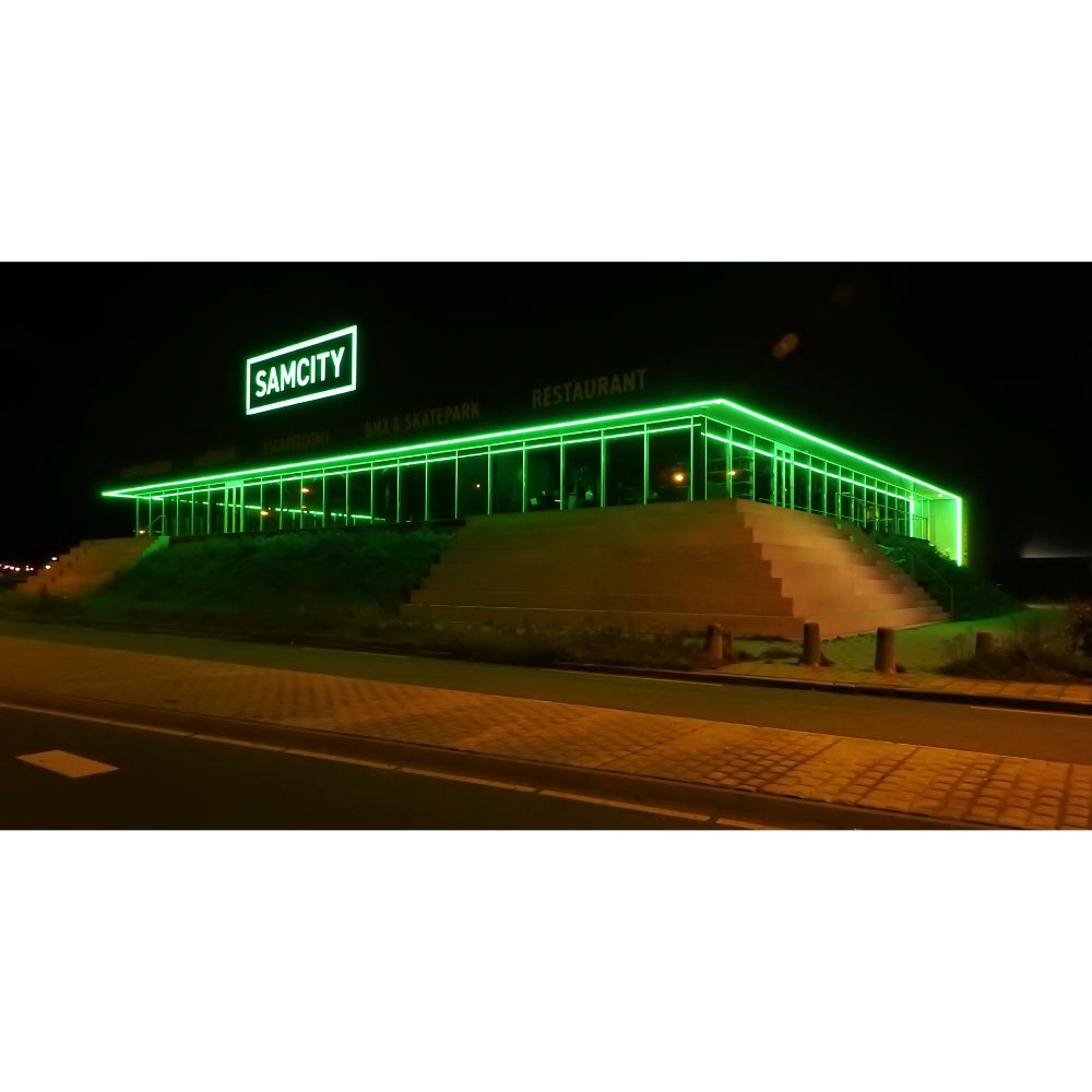 LED Neon Rope Light | 7.7 Watt per Meter | Green Color | 24V | 50 Feet | Type D | IP67 | UL Listed | 5 Year Warranty - Nothing But LEDs