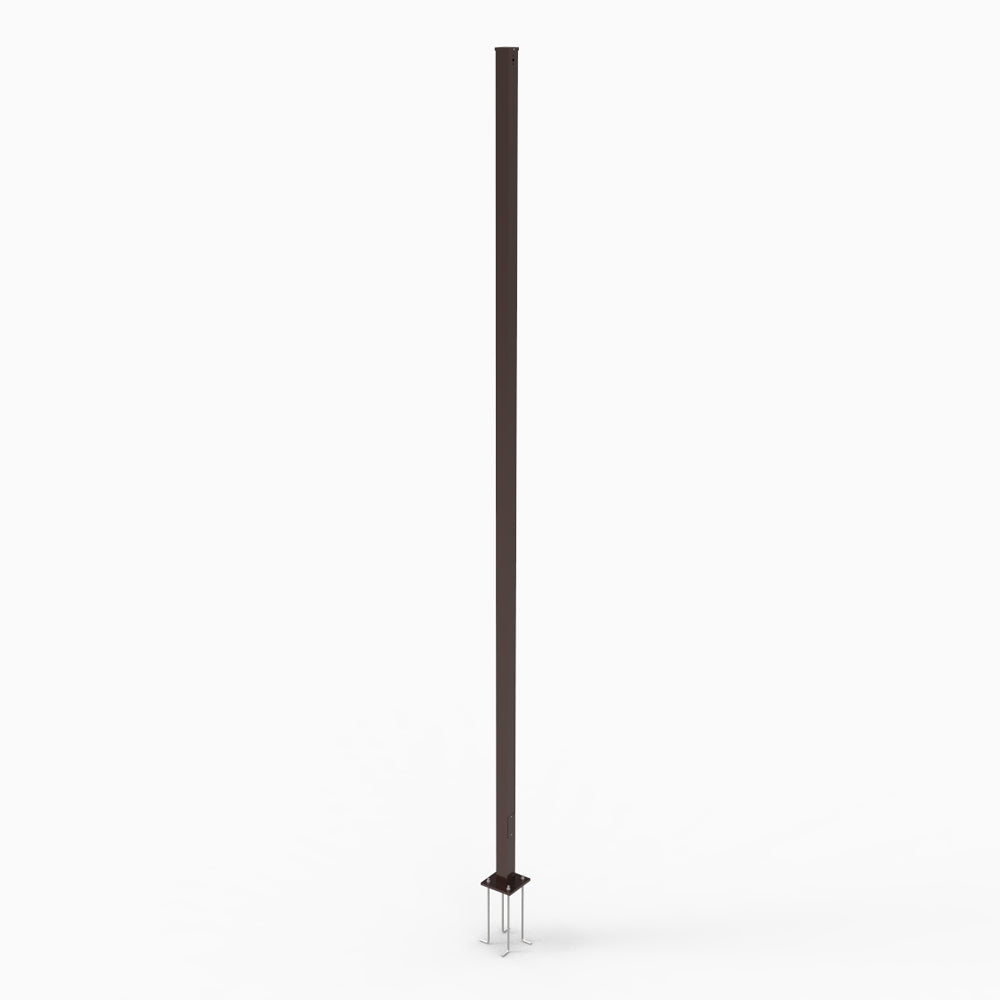 Square Steel Pole | 4"X4" | 25ft | Bronze Housing | W/Base Plate & J Bolt - Nothing But LEDs