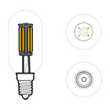 GAMA SONIC Edison LED T45 Bulb | 0.75 Watt | 2700K | 220mA | Filament Style | UL Listed | 2 Years Limited Warranty
