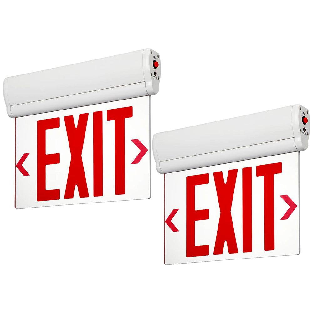 Safety Signs LED Edge Lit Exit Sign 1W Red 100-277V Battery 3. –  Nothing But LEDs