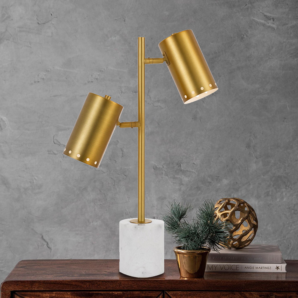 Table Lamp | 60 Watt | Derry | Marble base | Brushed Brass Finish | UL Listed - Nothing But LEDs